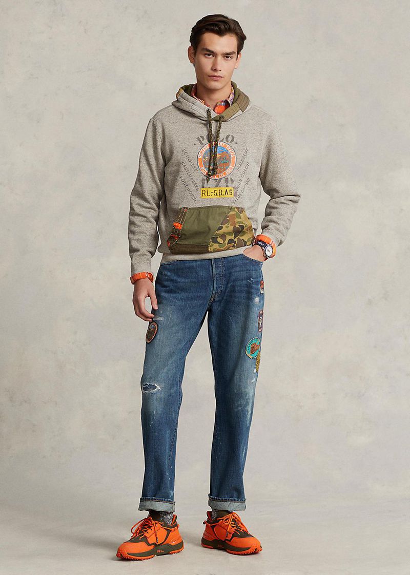 Jeansy Polo Ralph Lauren Męska Niebieskie Vintage Classic Fit Distressed 403856-MDY
